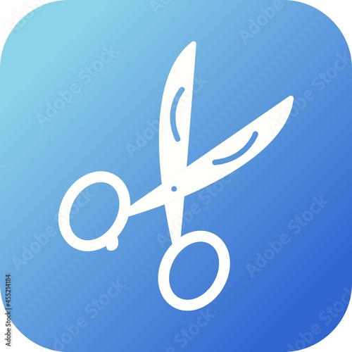 Unique Scissors Vector Glyph Icon
