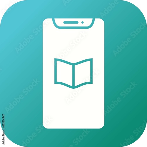 Unique E-Learning Vector Glyph Icon