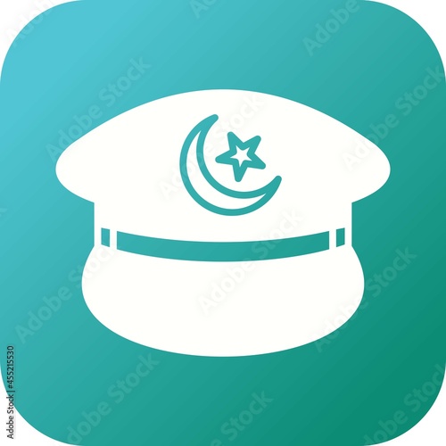 Unique Military Hat Vector Glyph Icon photo