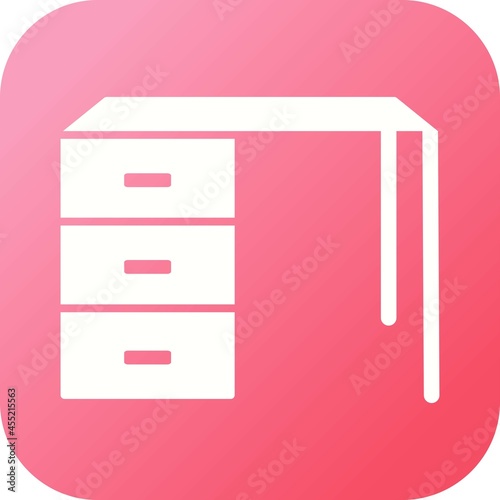 Unique Working Table Vector Glyph Icon