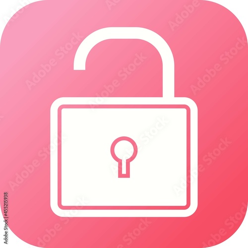 Unique Open Lock Vector Glyph Icon