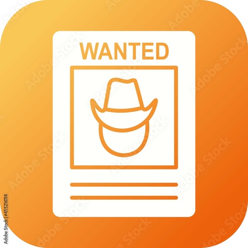 Unique Wanted Poster Vector Glyph Icon