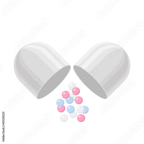 Pills and drugs vector colorful realistic single icon