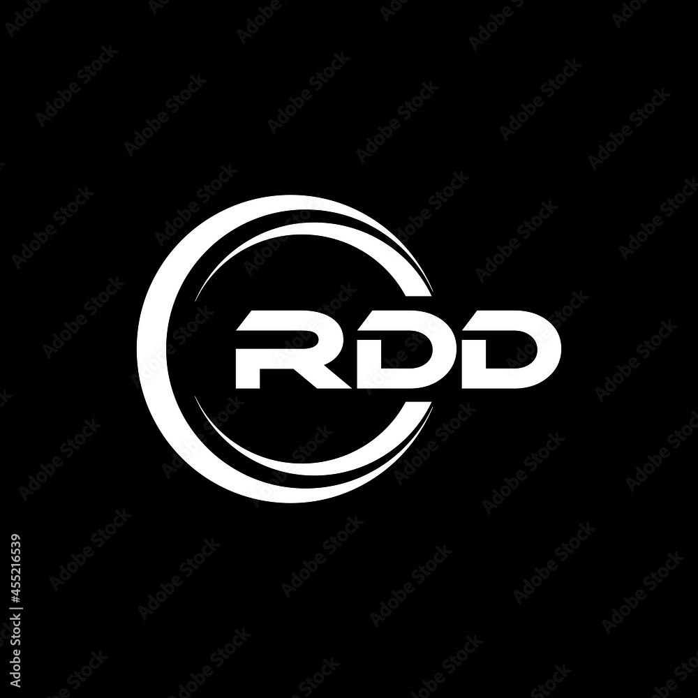 RDD letter logo design with black background in illustrator, vector ...