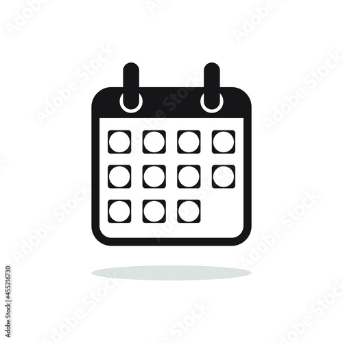 Календарь плоская иконка. Flat calendar icon, calendar on the wall, vector illustration