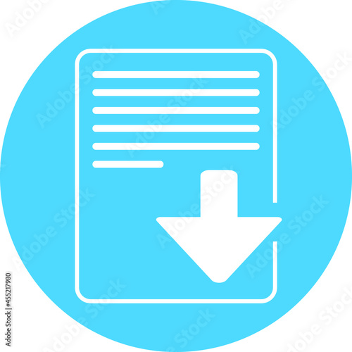Button Icon of Download Sign - Symbol Illustration of Download UI