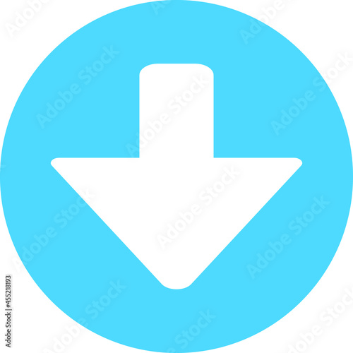Button Icon of Download Sign - Symbol Illustration of Download UI