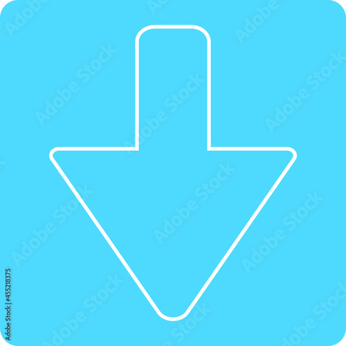 Button Icon of Download Sign - Symbol Illustration of Download UI