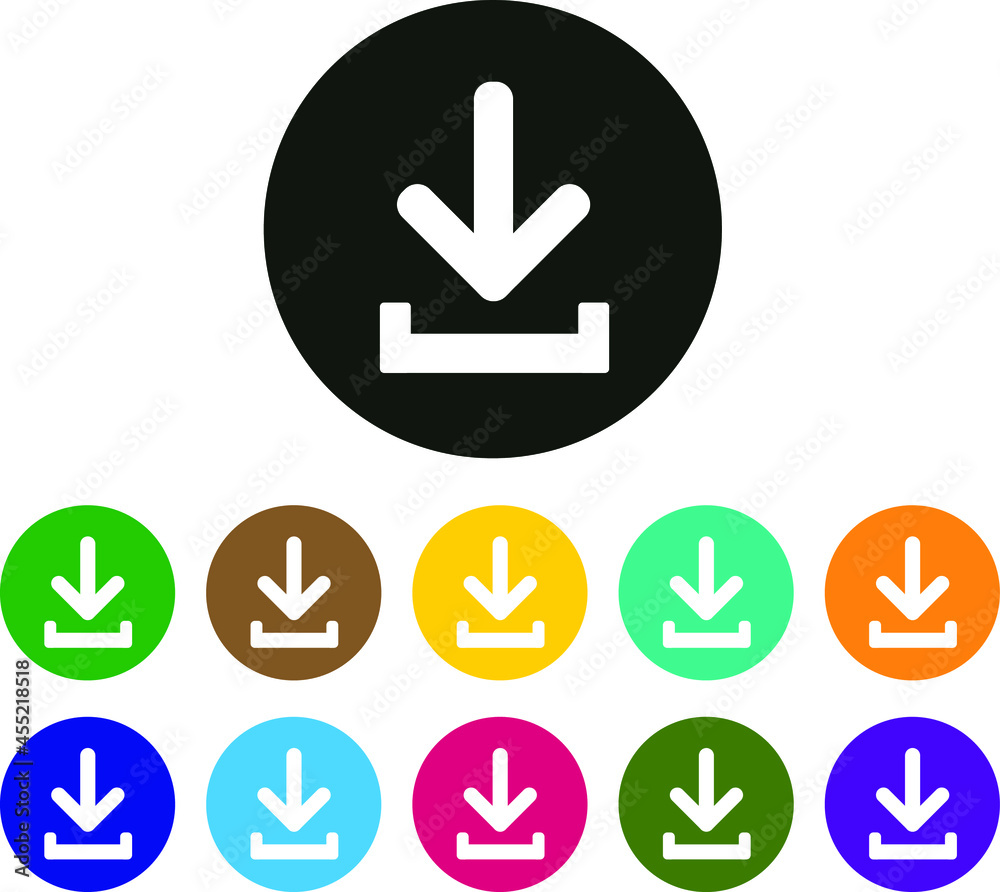 Button Icon of Download Sign - Symbol Illustration of Download UI Button Icon of Download Sign - Symbol Illustration of Download UI