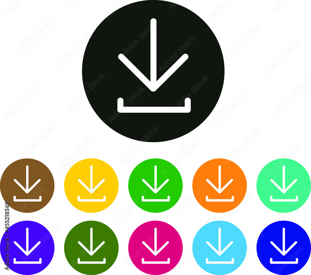 Button Icon of Download Sign - Symbol Illustration of Download UI Button Icon of Download Sign - Symbol Illustration of Download UI