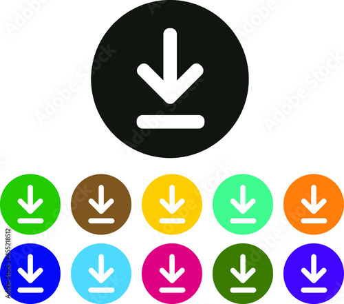 Button Icon of Download Sign - Symbol Illustration of Download UI