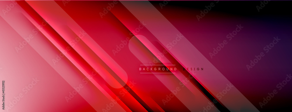 Abstract background - lines composition created with lights and shadows. Technology or business digital template. Trendy simple fluid color gradient abstract background with dynamic
