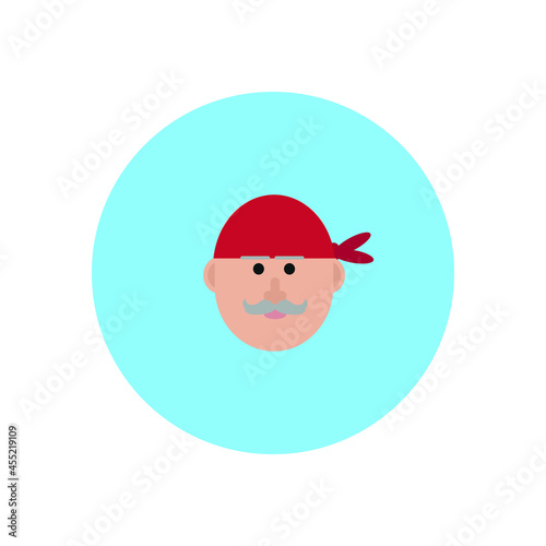 Obraz na płótnie Caucasian elderly man face avatar on blue background w salonie
