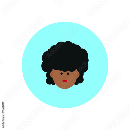 Obraz na płótnie black woman face avatar on blue background w salonie