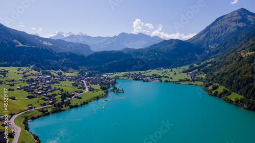 The beautiful village of Lungern and its lake, Switzerland. 