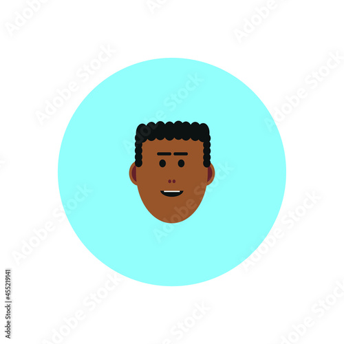 Obraz na płótnie black man face avatar on blue background w salonie