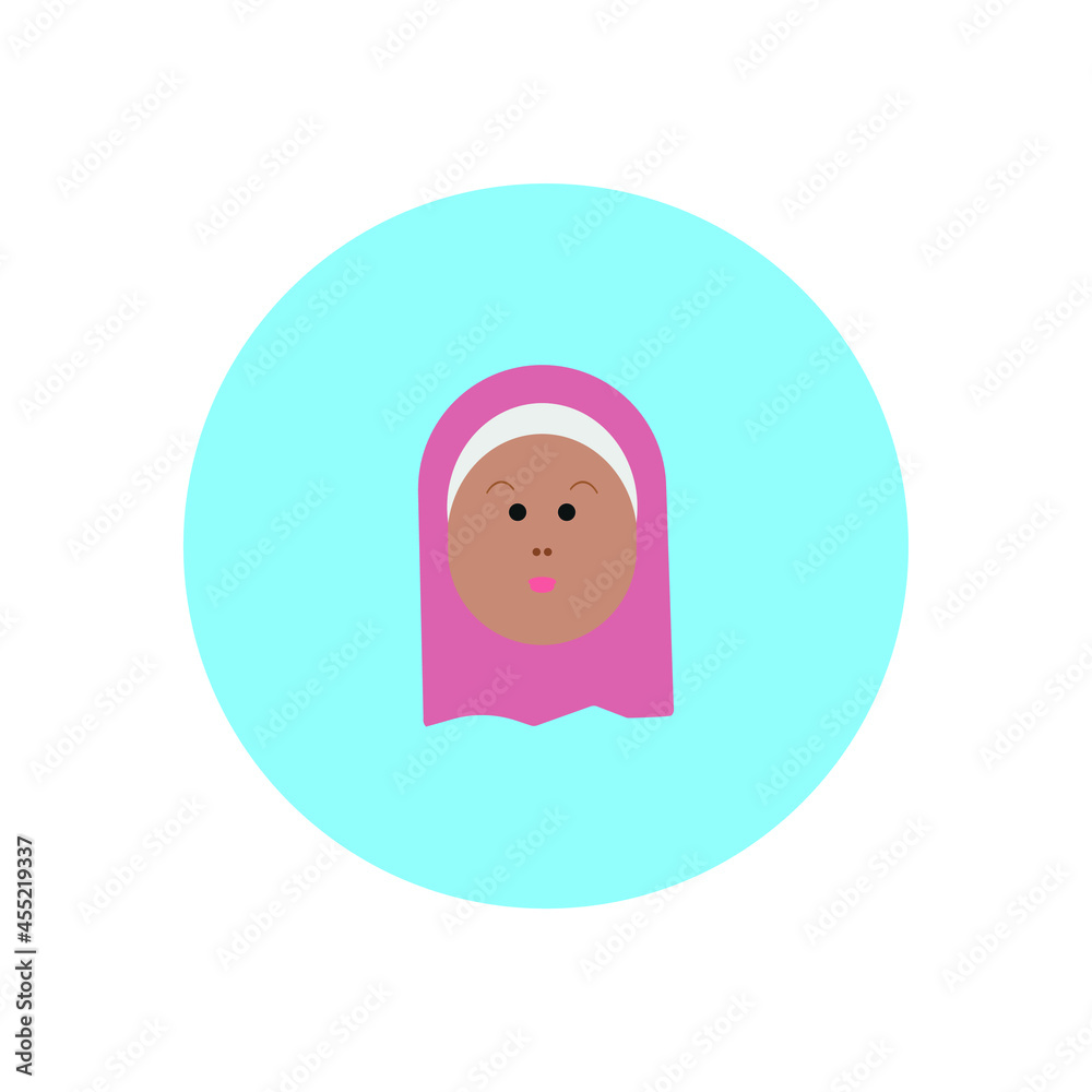 arab woman avatar on blue background