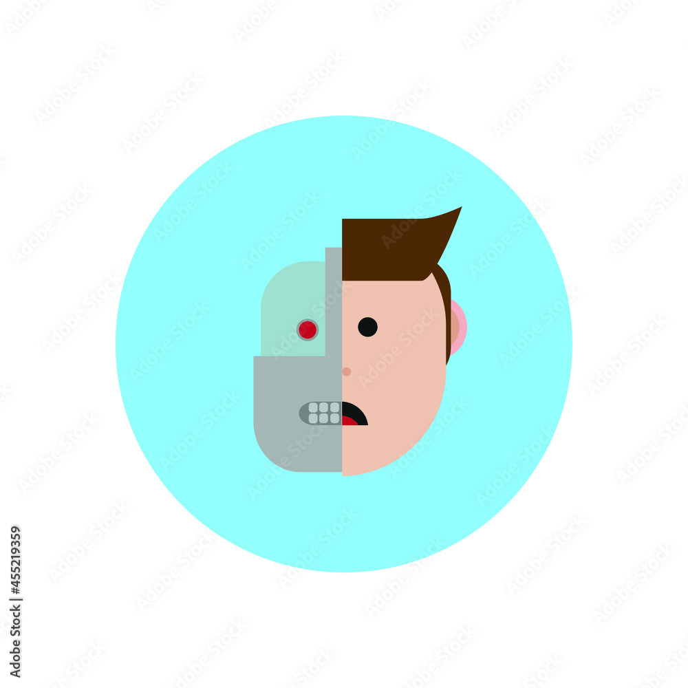 android avatar on blue background