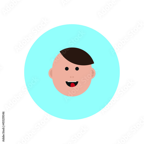 boy face avatar on blue background