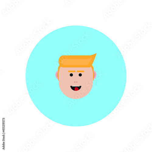 Obraz na płótnie boy face avatar on blue background w salonie