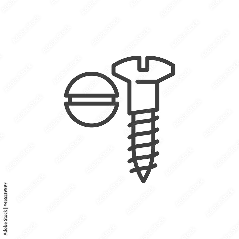 Pan head screw line icon
