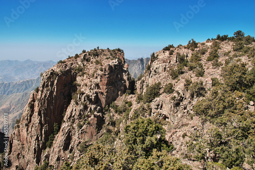 The canyon of Asir region, the view from the viewpoint, Saudi Arabia