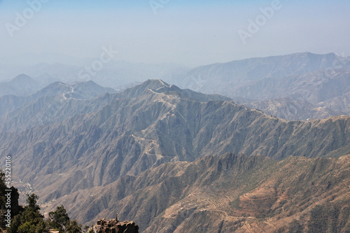 The canyon of Asir region  the view from the viewpoint  Saudi Arabia