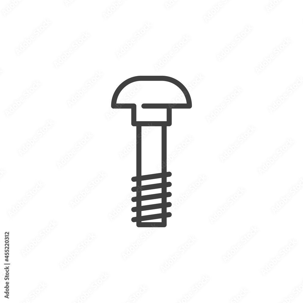 Carriage bolt line icon Carriage bolt line icon