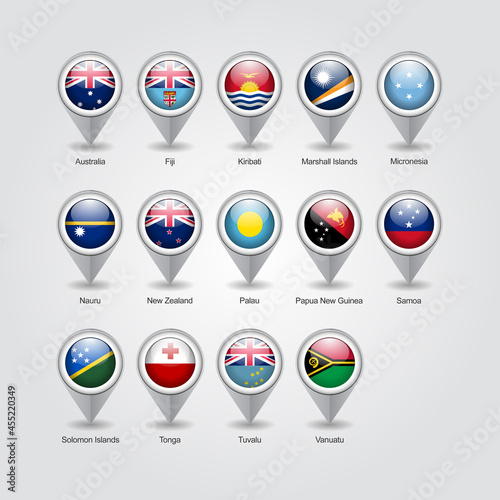 Free Download Attractive 3D Pin Point Icon for Australia and Oceania Countries - GFXLoad