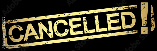golden rubber stamp cancelled