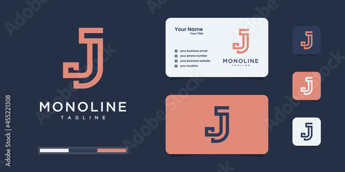 Modern creative line art letter J logo.
