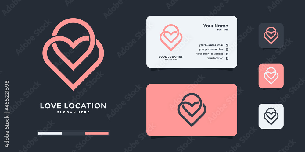 Creative love location logo design template. logo be use for your brand identity. Creative love location logo design template. logo be use for your brand identity.