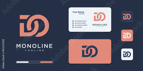 Abstract initial letter d & o or do logo template. icons for business of fashion, branding, simple.