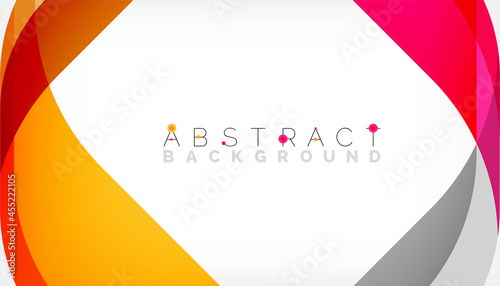 Abstract square shape with overlapping waves, minimal geometric background. Vector Illustration For Wallpaper, Banner, Background, Landing Page