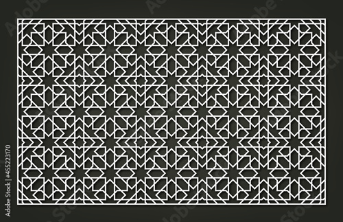 Laser Cutting Template. Decorative Lattice. Middle Eastern Geometric Pattern.