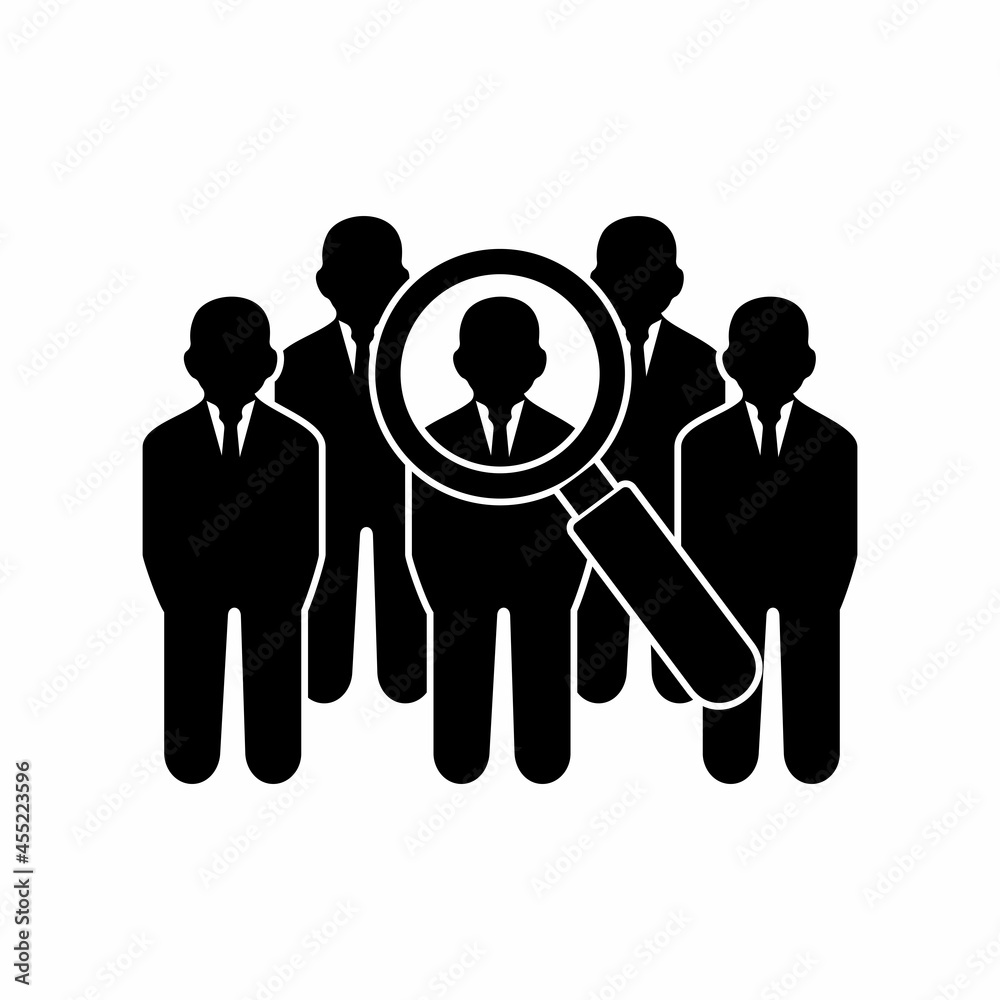 search employees icon, search job icon, human resources icon vector symbol illustrations search employees icon, search job icon, human resources icon vector symbol illustrations