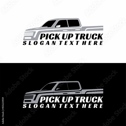 pick up truck logo design vector