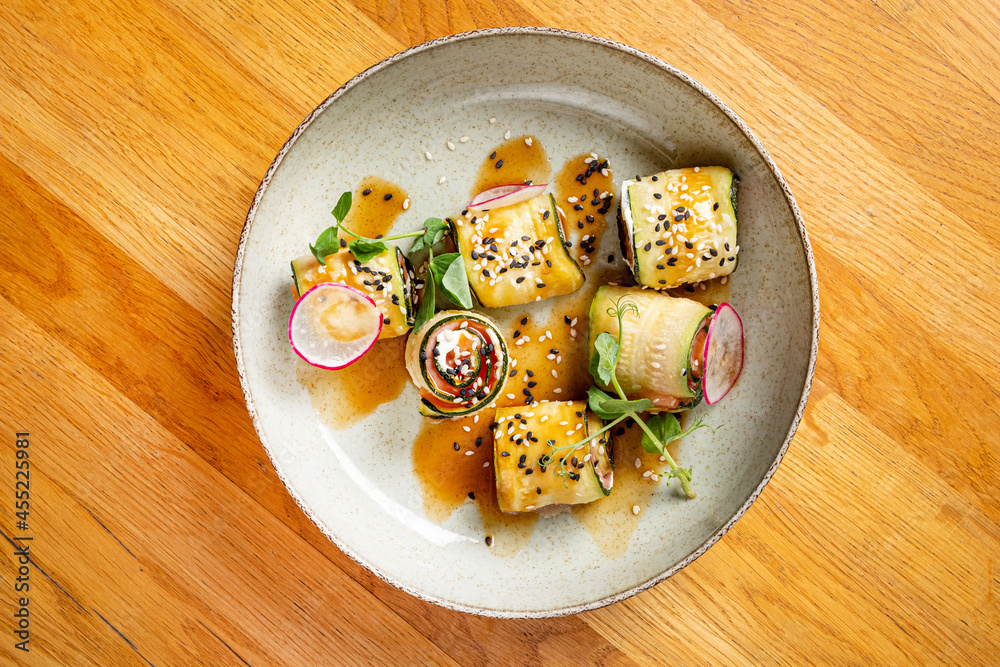 stuffed eggplant rolls with sauce stuffed eggplant rolls with sauce