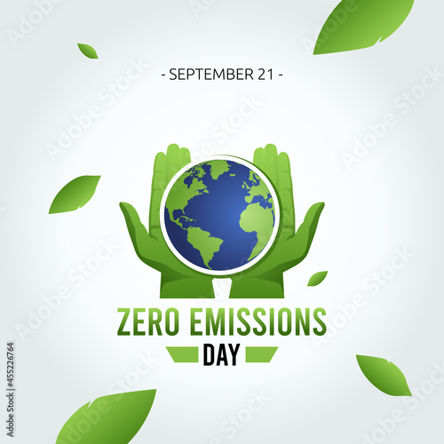 Vector graphic of zero emissions day good for zero emissions day celebration. flat design. flyer design.flat illustration. photo