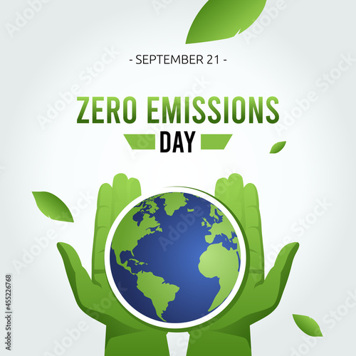 Vector graphic of zero emissions day good for zero emissions day celebration. flat design. flyer design.flat illustration.