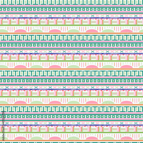 Cute ethnic seamless pattern colorful feminine background