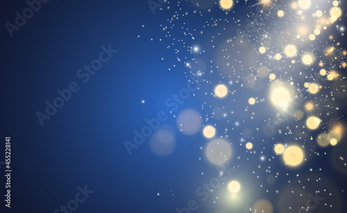 Brilliant gold dust vector shine. Glittering shiny ornaments for background. Vector illustration. 