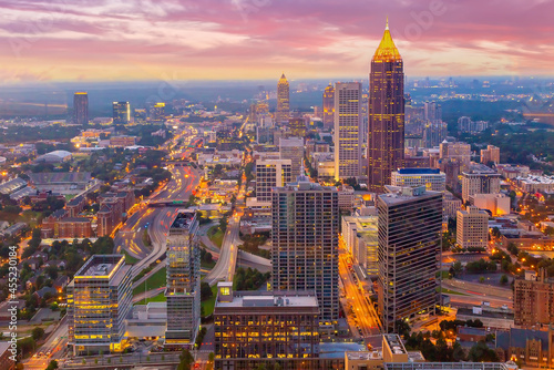 Downtown Atlanta center area skyline cityscape of  USA © f11photo
