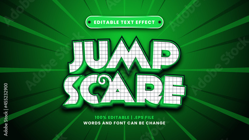 Jump scare editable text effect in modern 3d style
