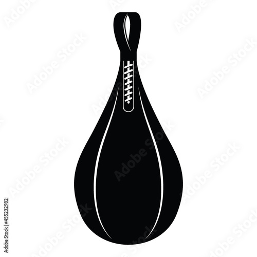 Illustration of boxing punching bag in vintage monochrome style. Design element for logo, label, sign, emblem, poster. Vector illustration