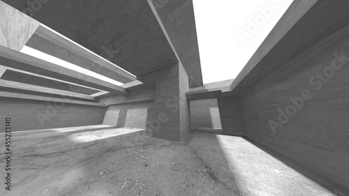 Abstract architecture interior background. Empty concrete room