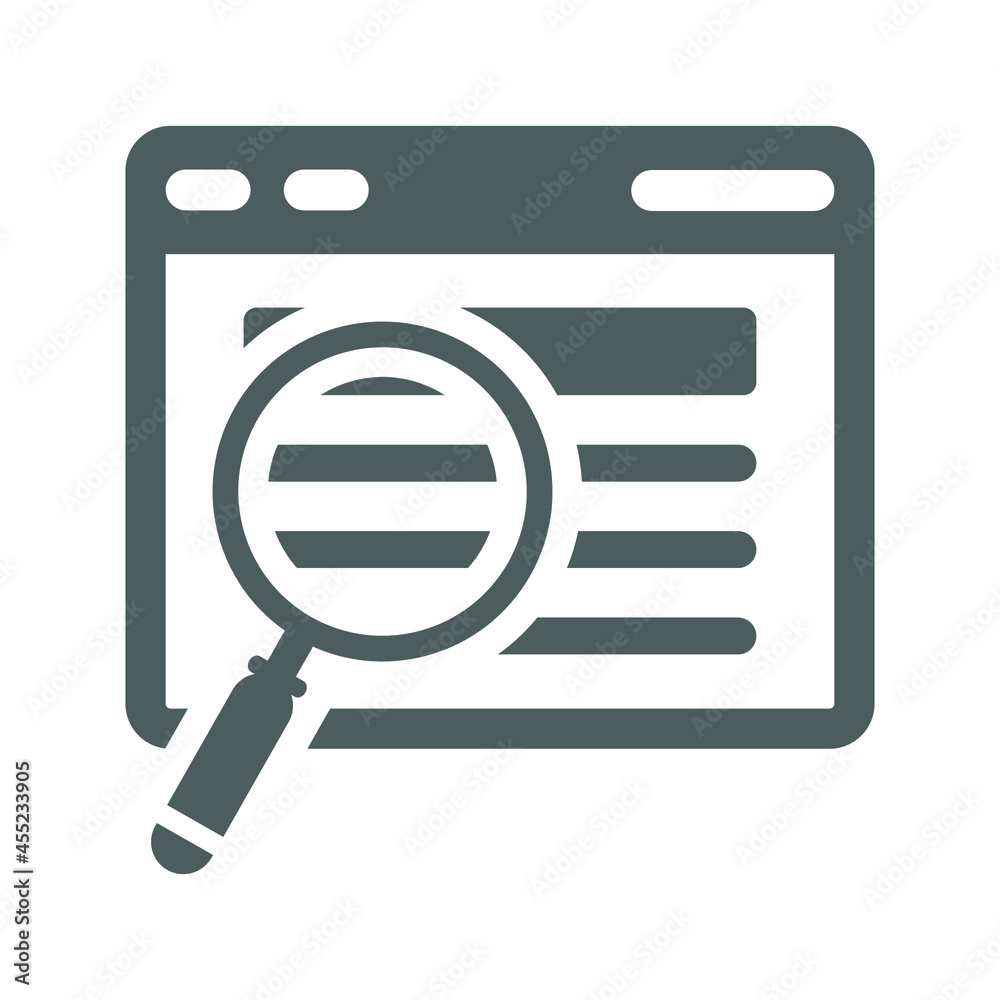 Search, web, details icon. Gray vector graphics. Search, web, details icon. Gray vector graphics.