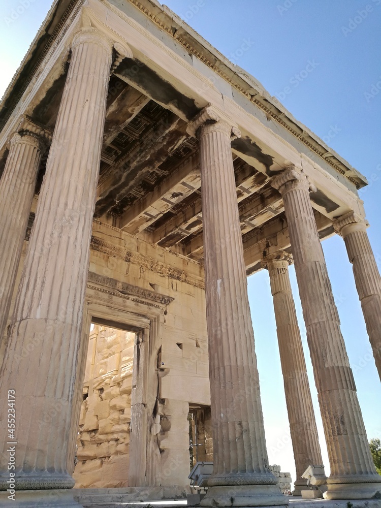 Acropolis of Athens, detail of the Arrephorion building and columns