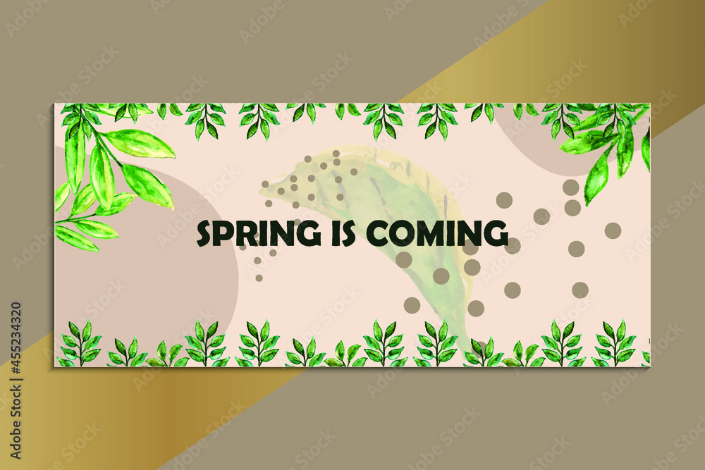 Spring is coming banner template
