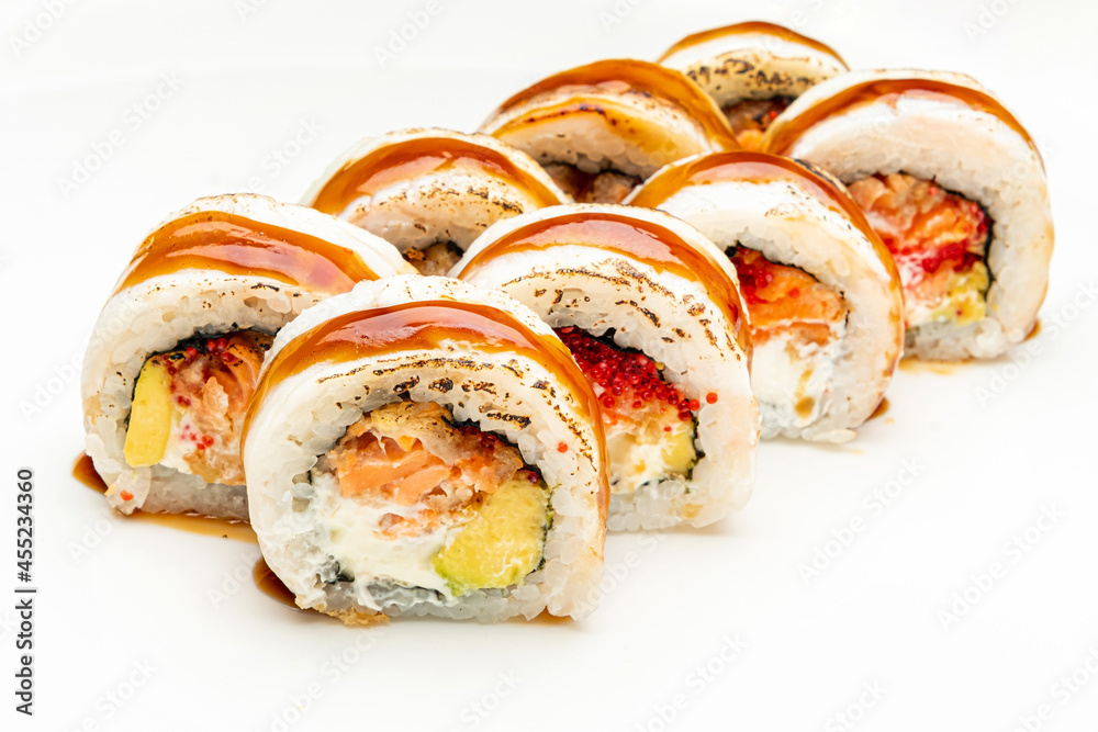 tasty sushi on the white background tasty sushi on the white background